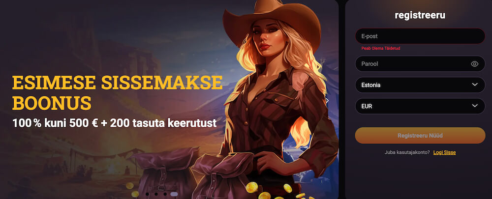 Registreerimine GUNSBET