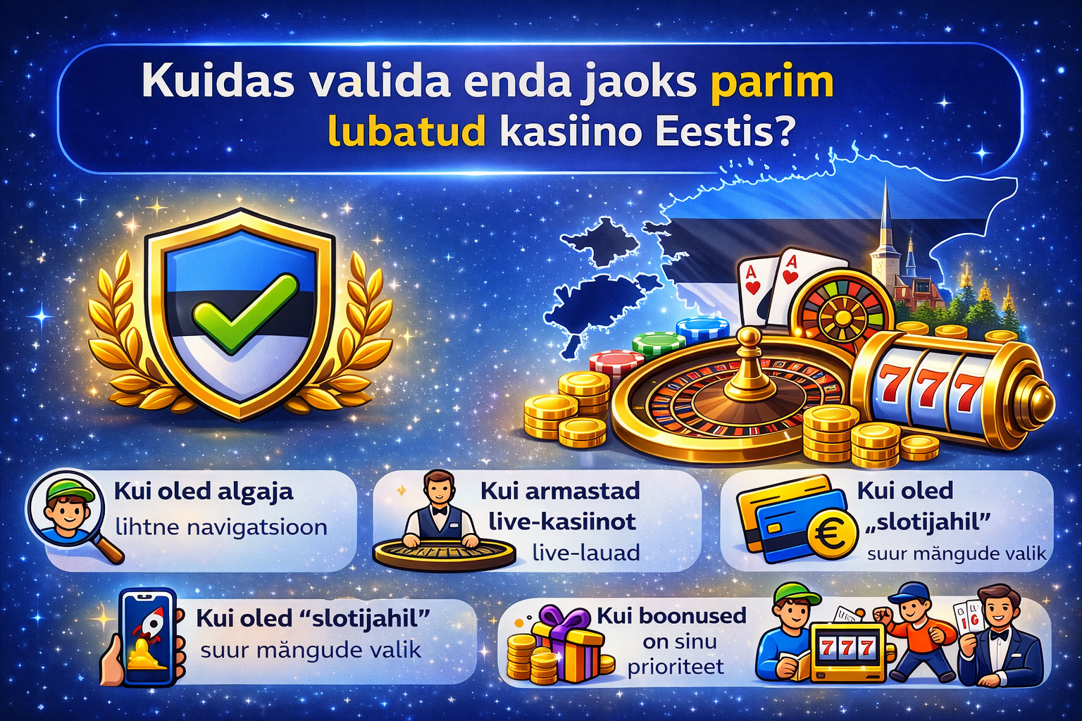 Kuidas valida enda jaoks parim lubatud kasiino Eestis
